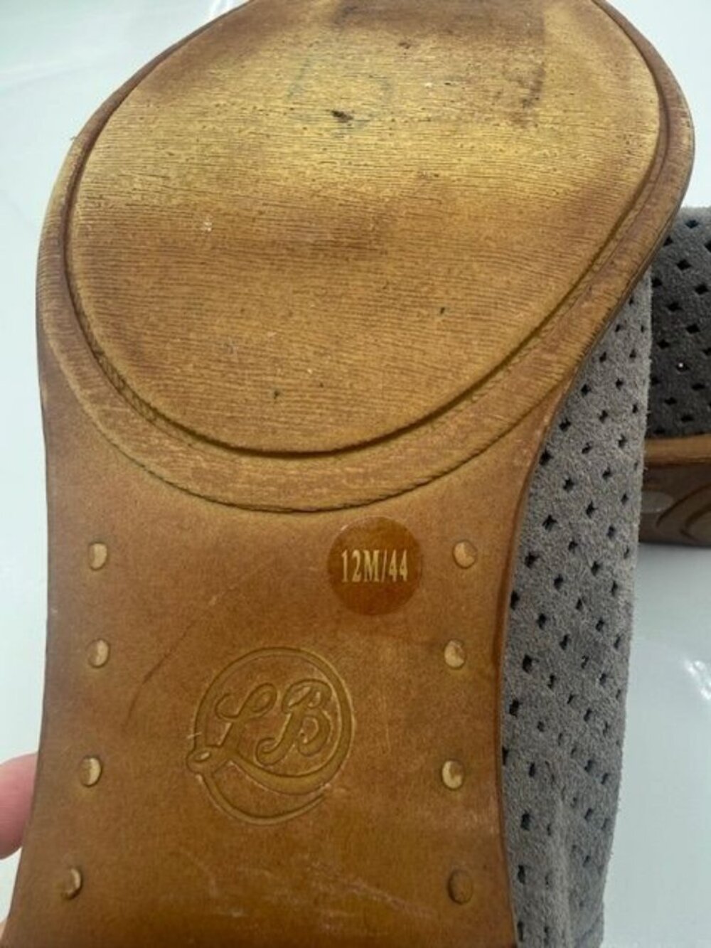 Lucky Brand Women's Gray Suede Leather Perforated BROOKLIN Ankle Bootie Size 12M - Picture 7 of 7